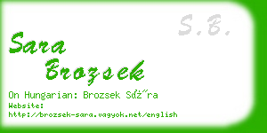 sara brozsek business card